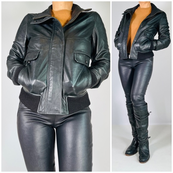 THEORY leather moto jacket - Picture 6 of 15